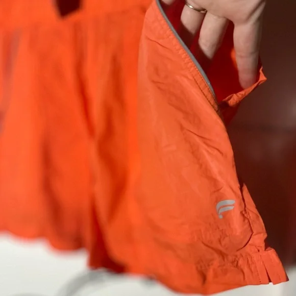 NEW Fabletics Orange Ultra High-Rise Piped Short, Small, Pockets+Wide Waist Band - Picture 2 of 10